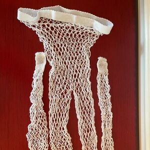 NWOT white fishnet stockings, M